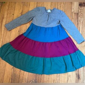 Hanna Andersson Gray, Blue, Purple, and Green Kids Dress